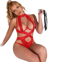 Subblime - Body Licol Sexy Avec Harnais Rouge S/M